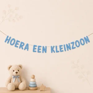 Geboorteslinger kleinzoon blauw muisjes Pk9