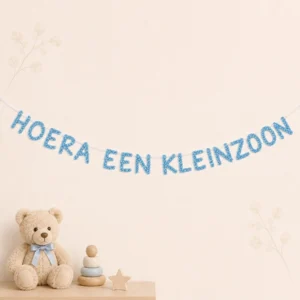 Hoera een kleinzoon blauw muisjes Pk10