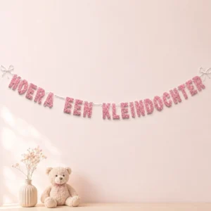 Hoera een kleindochter roze muisjes Pk8